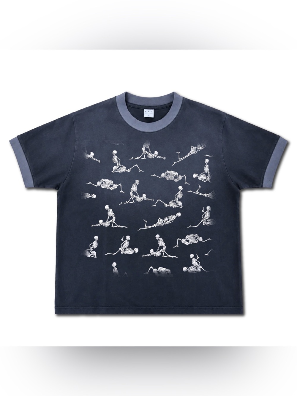 Freaky skeletons sex position poses gooner Halloween ringer tee horror grunge